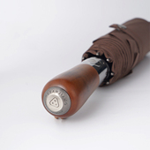 英伦复古三折实木弯柄全自动折叠雨伞男士 加大加固纯色简约商务伞