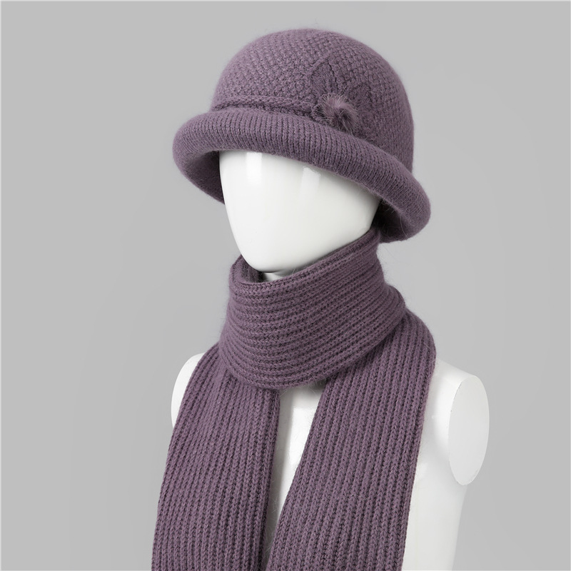 老人帽子女冬季奶奶老太太兔毛