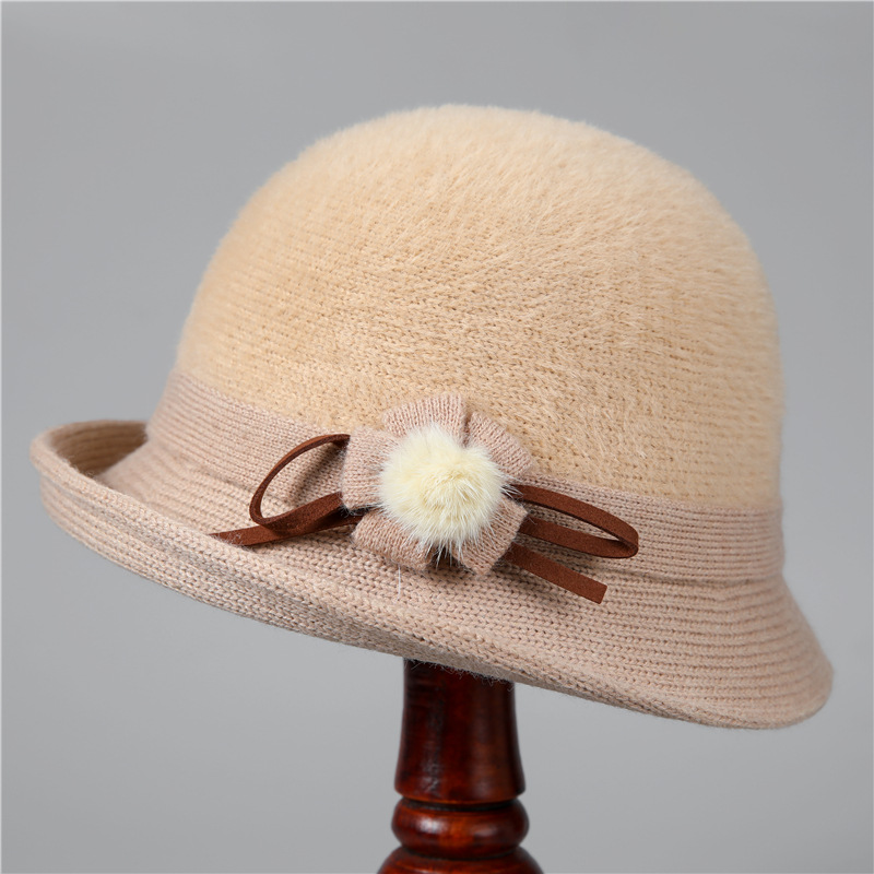 中老年人帽子女士针织礼帽秋冬