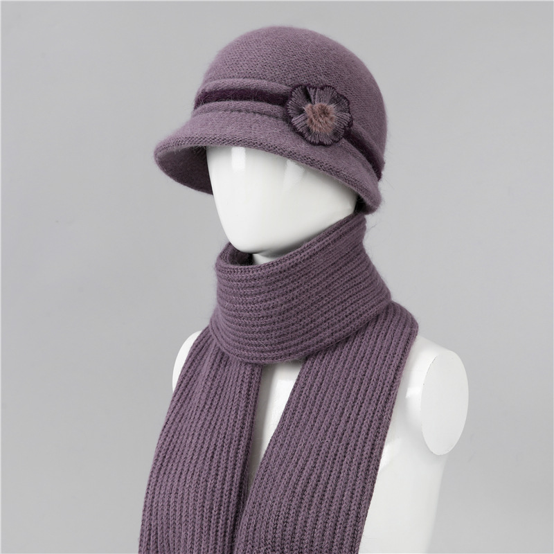 中老年人帽子女妈妈毛线帽秋冬季