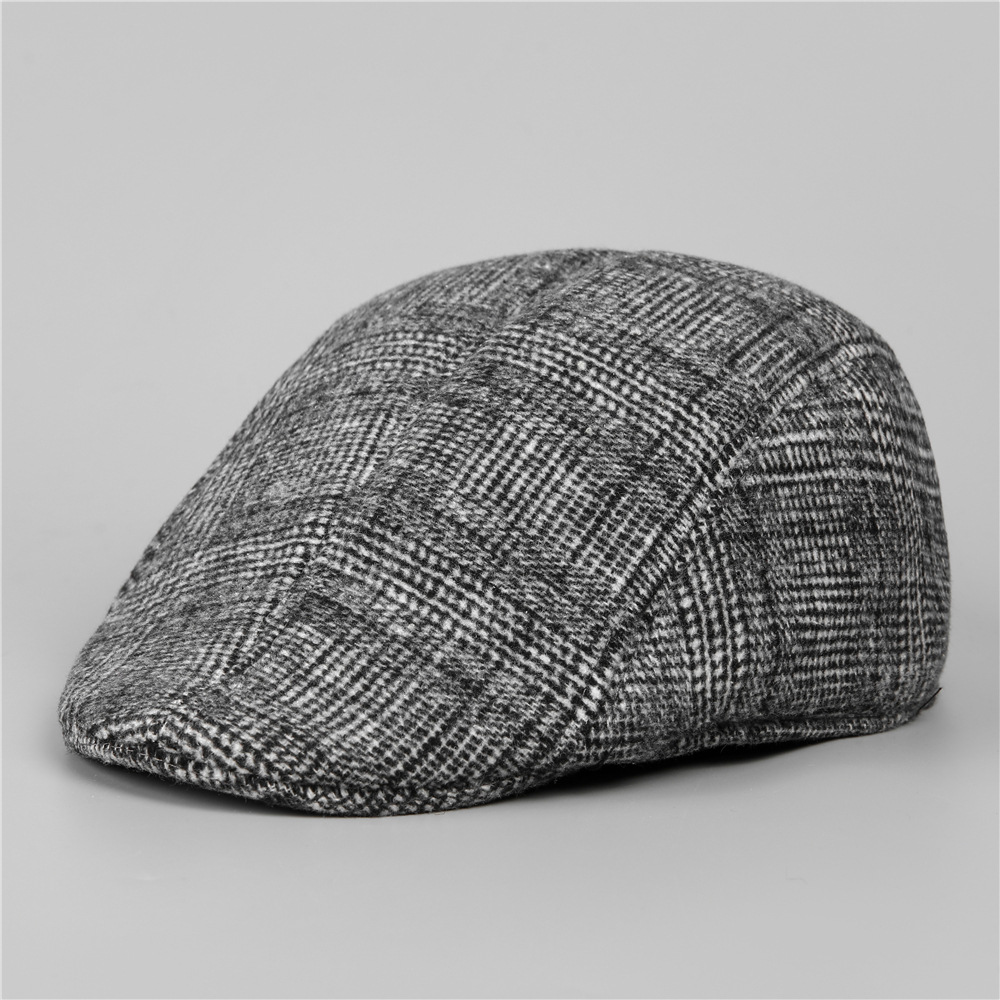 帽子男士秋冬季中老年人毛呢