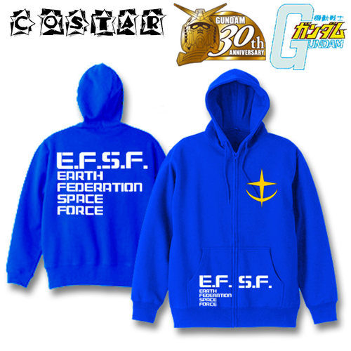 日本原装正版GUNDAM高达连帽卫衣外套 EFSF地球联邦军 COSTAR动漫