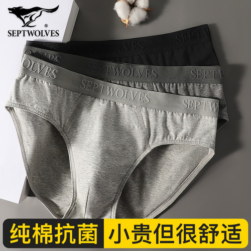 七匹狼纯棉三角内裤男士抗菌大码