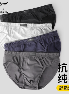 七匹狼男士纯棉三角内裤男款抗菌全棉底裤中老年人透气短裤头薄款