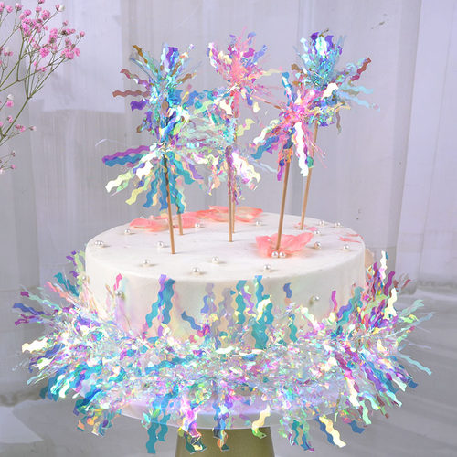 幻彩蛋糕装饰围边生日雨丝插件