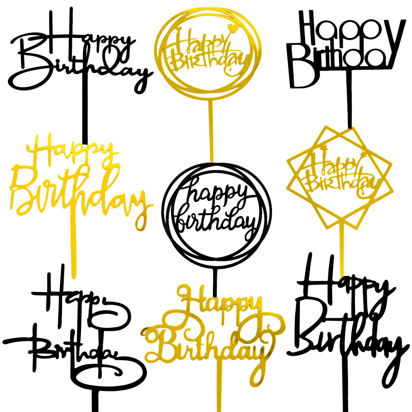 20支装生日快乐插牌亚克力蛋糕装饰烘焙甜品网红蛋糕装饰插件摆件,节庆用品/礼品,蛋糕/烘焙装饰用品,淘宝优惠券,粉丝福利购,淘宝优惠卷