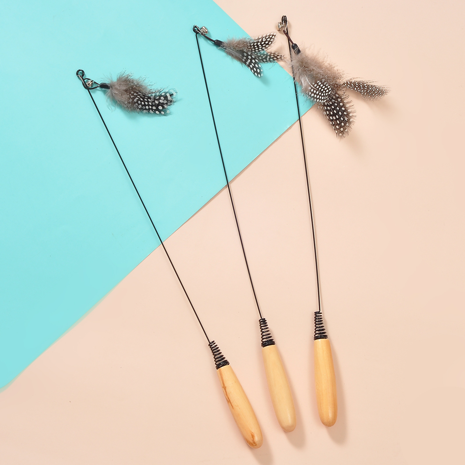 CFA赛级逗猫棒小猫逗猫棒小珍珠羽毛替换头耐咬幼猫用品猫咪玩具