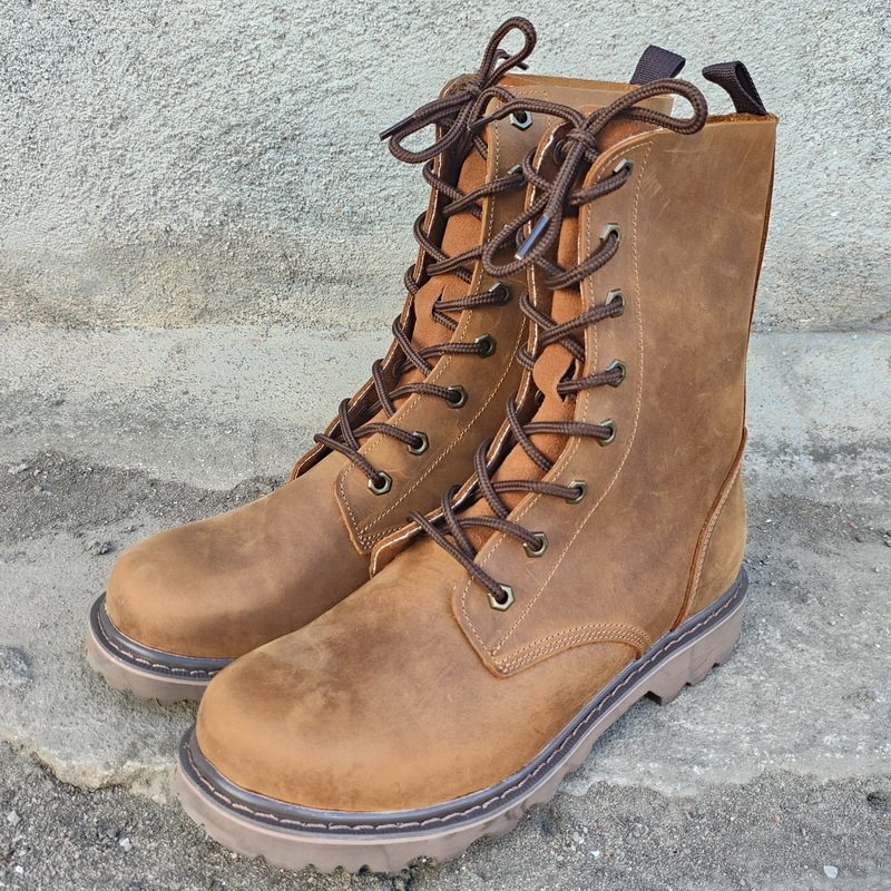 男头层牛皮流苏复古长筒牛仔靴真皮机车骑士靴户外休闲时尚马丁靴