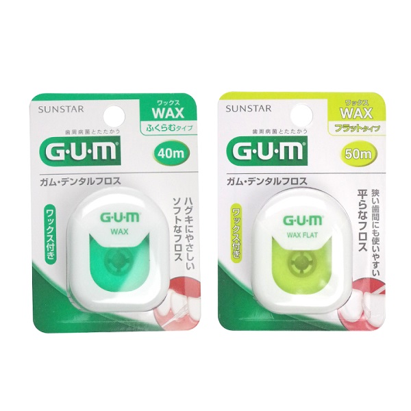 日本进口GUM康齿家牙周护理遇水膨胀牙线含蜡超细扁线40M正畸清洁 洗护清洁剂/卫生巾/纸/香薰 牙线/牙线棒 原图主图