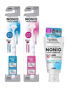 日本lion狮王NONIO舌苔刷清洁器手动软毛刷舌头除口臭刮舌器啫喱