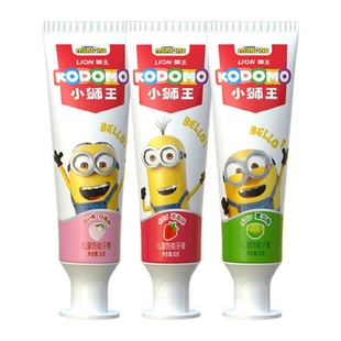 日本Lion小狮王KODOMO儿童防蛀牙膏分龄0 12岁小黄人含氟宝宝