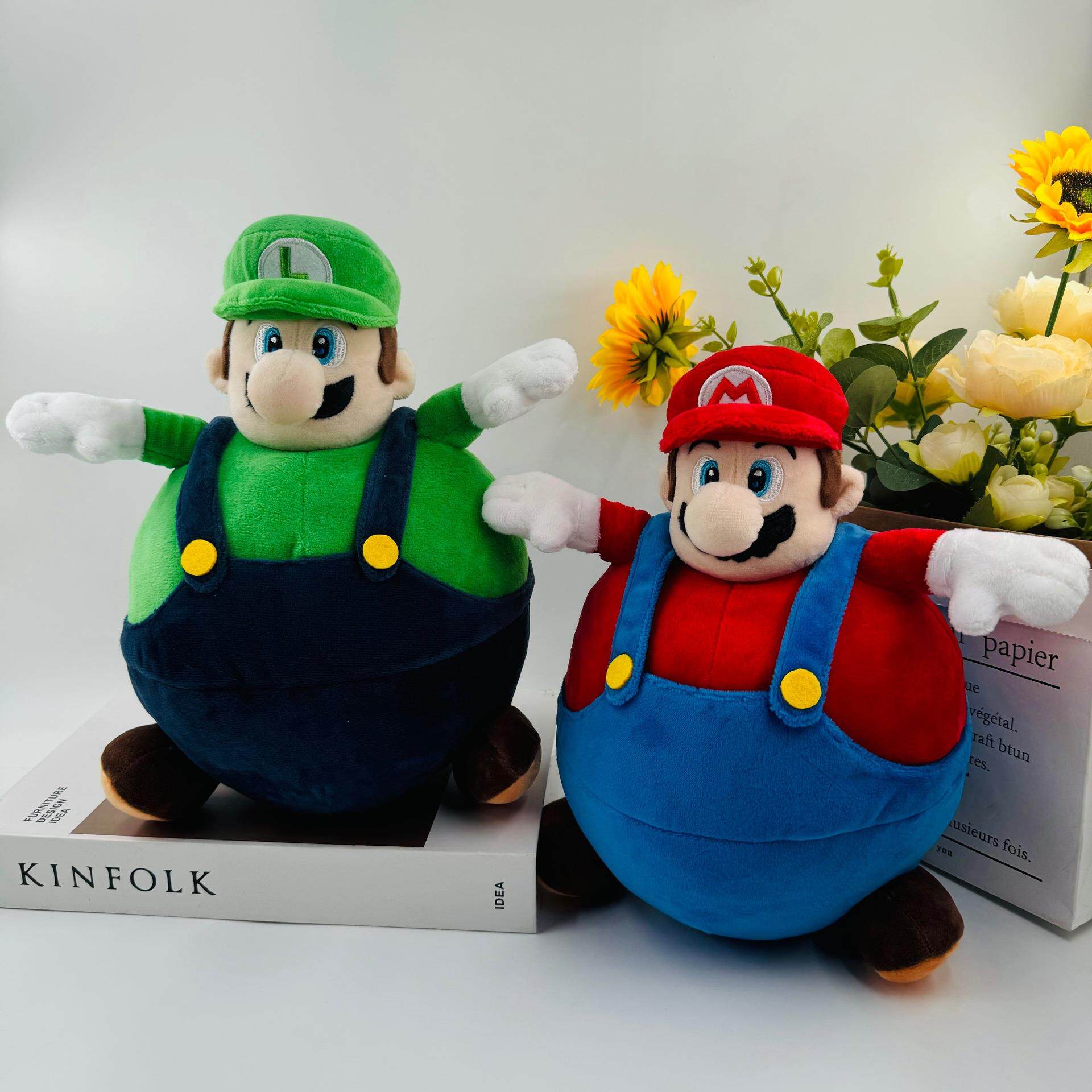 大号29cm玛丽马里奥气球马里奥大肚子胖路易吉相扑毛绒公仔游戏