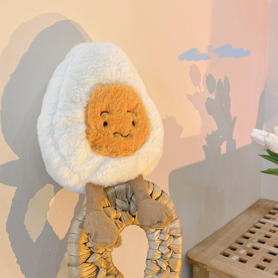 网红创意可爱水煮蛋公仔毛绒玩具系荷包蛋黄小人抱枕摆件儿童玩偶