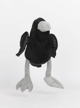 网红Cuddly Black Raven Plush Toy黑色乌鸦毛绒公仔卡通玩偶周边
