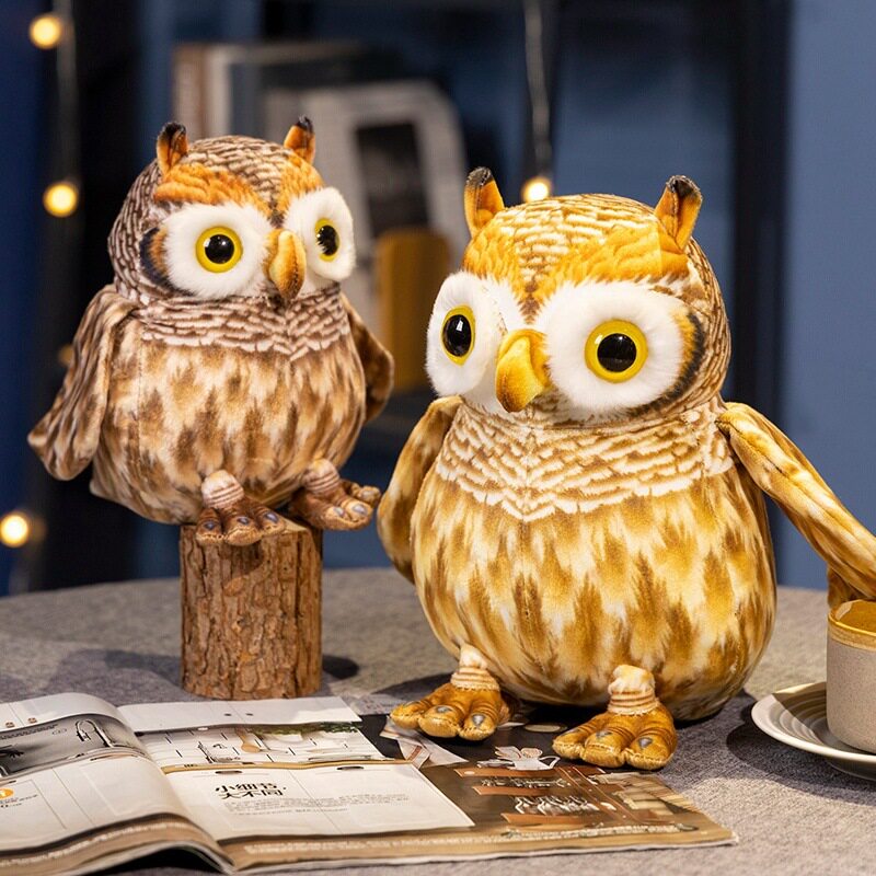 网红创意可爱呆萌仿真鸟类枭猫头鹰毛绒玩具玩具公仔儿童节日礼物