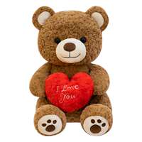 I Love You! Red heart teddy dolls, soft plush bear couple bears, heart-shaped bear dolls as gifts thumbnail 8