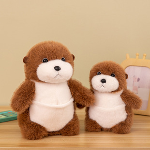 抱抱宝贝仿真海獭公仔可爱动物摆件跨境毛绒玩具送生日礼物