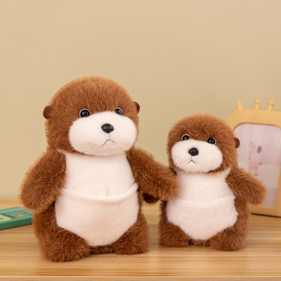 抱抱宝贝仿真海獭公仔可爱动物摆件跨境毛绒玩具送生日礼物