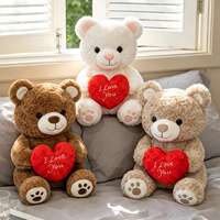 I Love You! Red heart teddy dolls, soft plush bear couple bears, heart-shaped bear dolls as gifts thumbnail 6