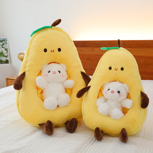 可爱创意小熊公仔梨玩偶毛绒玩具窝小白熊雪窝屋子宝宝安抚布娃娃