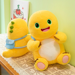 可爱上学背包黄色小恐龙奶龙公仔毛绒玩具布娃娃玩偶安抚抱枕睡觉