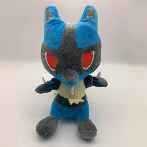 中号 20cm 坐姿鲁卡里欧 路卡利欧 毛绒公仔玩具玩偶动漫游戏周边