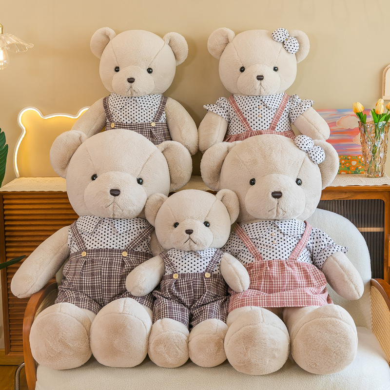 抱抱熊毛绒玩具公仔抱枕玩偶布娃娃儿童女生礼物穿衣服清新熊