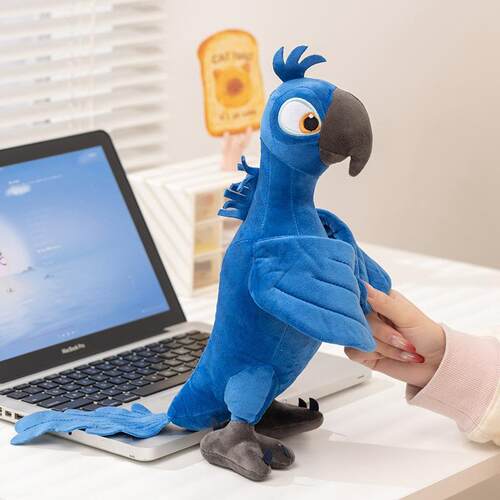 跨境新品里约大冒险Rio2 金刚鹦鹉毛绒玩具公仔娃娃 真鹦鹉摆件