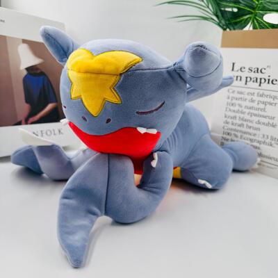 新款59cm大号趴睡烈咬陆鲨双髻鲨地龙garchomp plush怪兽毛绒玩具