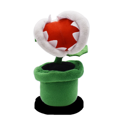 超级玛丽Super Mario食人花盆20cm 马里奥吃人盆栽大嘴花毛绒公仔