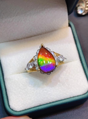 加拿大斑彩石戒指