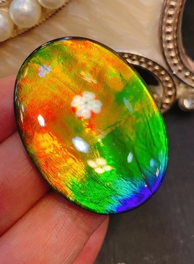 加拿大斑彩石大椭圆吊坠