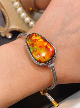 天然加拿大斑彩石手链吊坠两用款