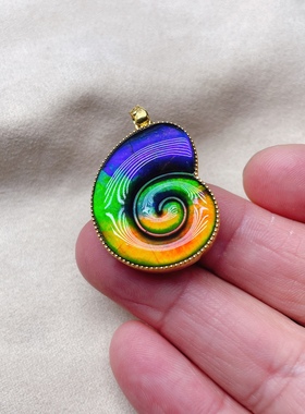 加拿大斑彩石大号宇宙密码螺吊坠