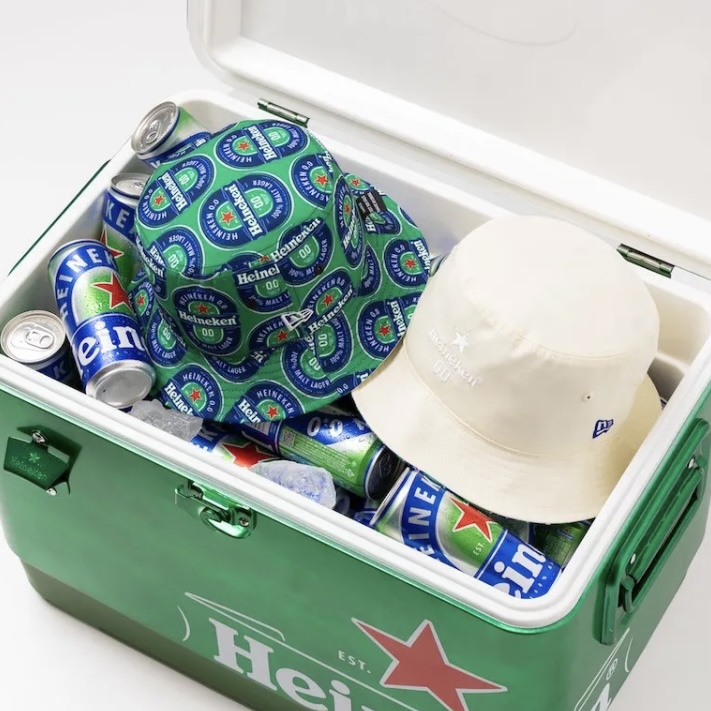 New Era x Heineken喜力啤酒0.0无醇 纽亦华联名款 双面 渔夫帽子