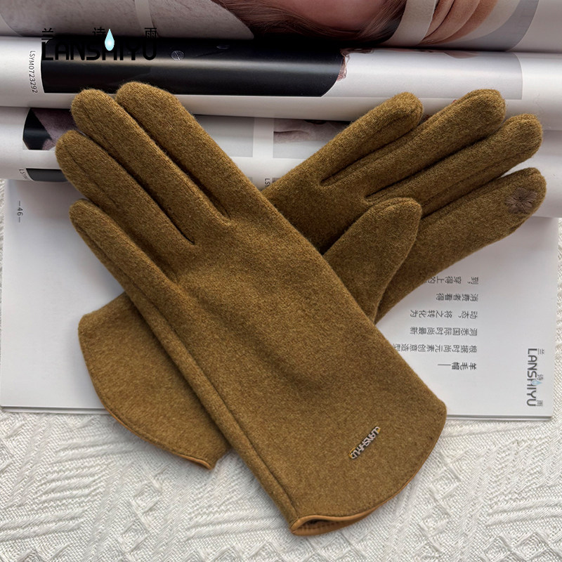 兰诗雨秋冬保暖毛呢手套开车骑行防风分指手套可触屏柔软防寒手套,服饰配件/皮带/帽子/围巾,手套,淘宝优惠券,粉丝福利购,淘宝优惠卷