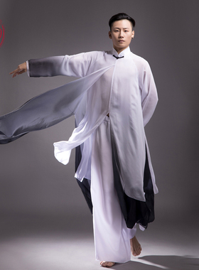 2025新款古典舞演出服飘逸男子舞蹈服装九州同水墨书简舞中国风