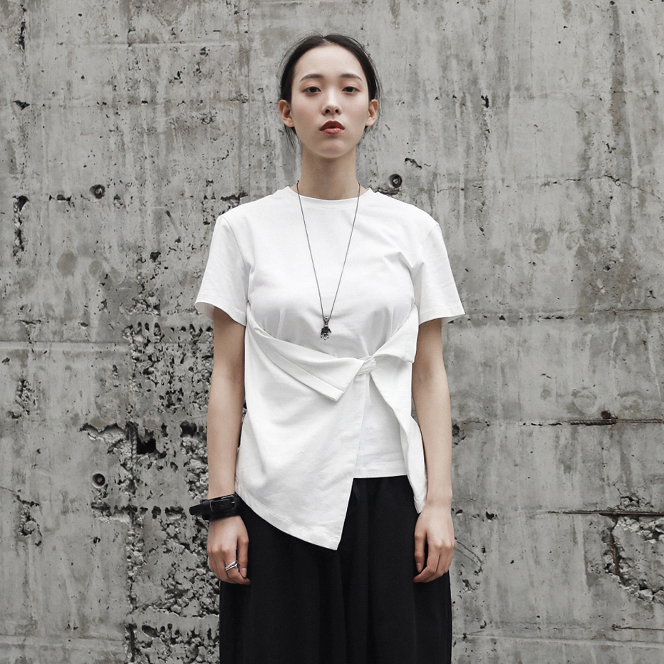 SIMPLE BLACK °µºÚ·ç¶¨Î»ñÞÖåÉè¼Æ¼«¼ò²»¹æÔòÐÞÉí¶ÌÐäTÐô