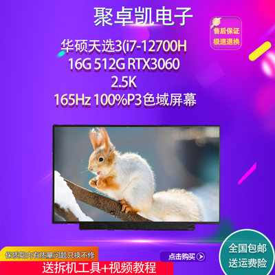 华硕天选3(i7-12700H16G 512G RTX3060 2.5K 165Hz100%P3色域屏幕