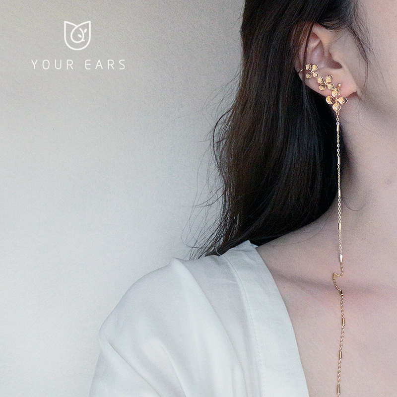 YOUREARS长款花朵无耳洞耳夹