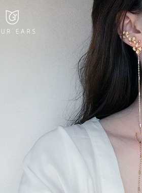 YOUR EARS原创设计长款显瘦小众法式一体式耳骨夹花朵无耳洞耳夹