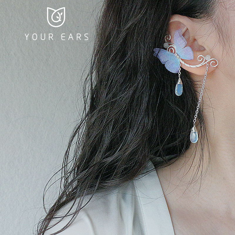 原创纯手工女森系古风汉服耳夹