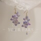 YOUR EARS原创手作紫色渐变绣球花耳环流苏小众甜美气质耳饰耳夹