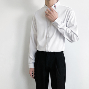 714B/D05P45学院文艺风2025春季男生个性中性衬衫休闲班服S-5XL图片