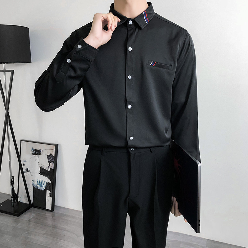 714B/D05P45学院文艺风2025春季男生个性中性衬衫休闲班服S-5XL,男装衬衫,星座714B(原C313-1)