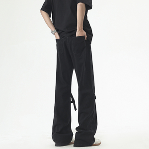 714B-K605P58控88夏季男小众长裤牛仔裤痞帅潮水洗高街复古设计感图片