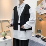714B/H3002P55控79港风2025春时尚潮男垂感衬衫假两件工装衬衫，男装衬衫，星座714B(原C313-1)