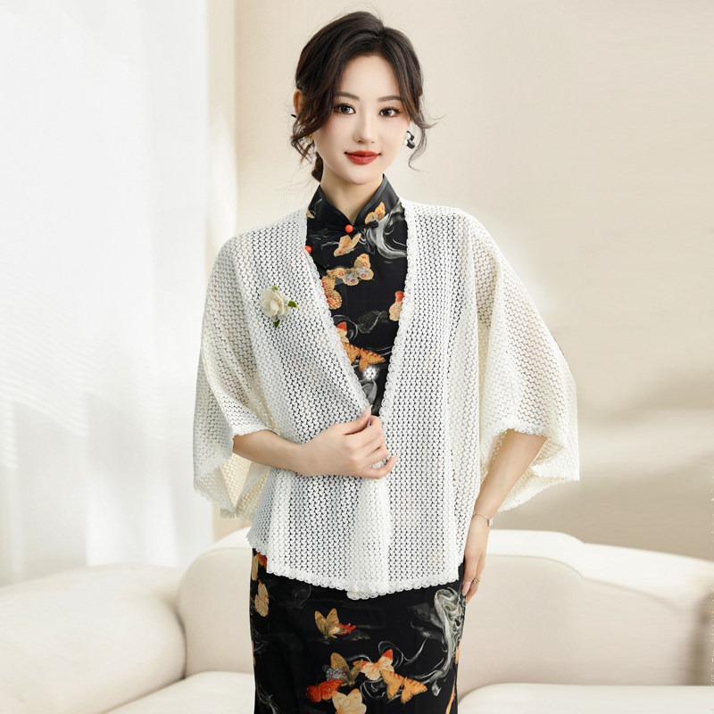 夏季配旗袍外搭披肩2025新款文艺国风薄款空调衫外套配裙防晒外披