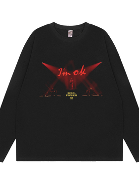 陶喆Soul Power2世界巡回演唱会男士长袖T恤秋季纯棉宽松水洗直喷