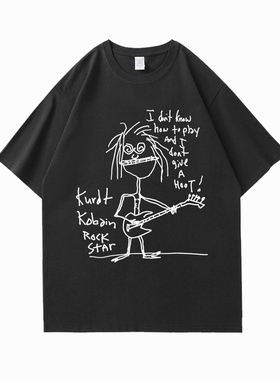 摇滚怀旧涅槃乐队Nirvana科特柯本同款男士短袖T恤潮纯棉时尚
